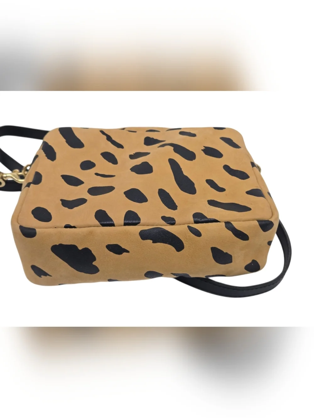 CLARE V. CROSSBODY‎ BAG WITH LEOPARD PRINT New